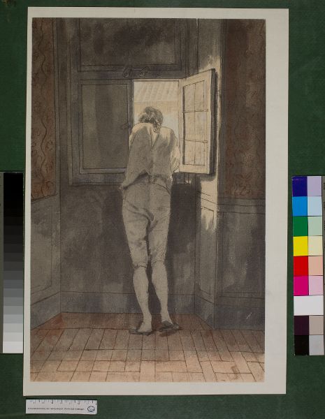 Druck von Johann Heinrich Wilhelm Tischbeins Gemälde "Goethe am Fenster der  römischen Wohnung am Corso" - Sammlungsportal der Georg-August-Universität  Göttingen